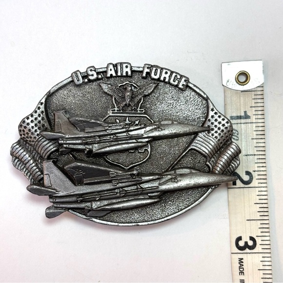Vintage 1982 Bergamot Brass Works U.S. Air Force 3D Pewter Belt Buckle Patriotic - Picture 7 of 7